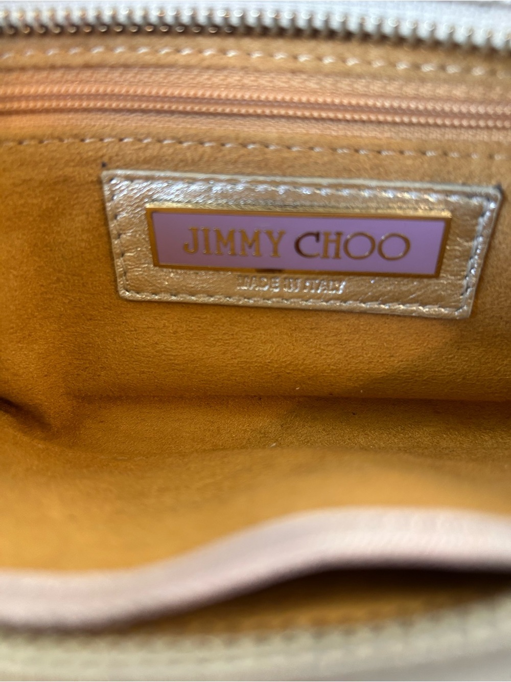 Jimmy Choo Metallic Silver Leather Wristlet Clutch with Buckle Detail - Picture 6 of 8